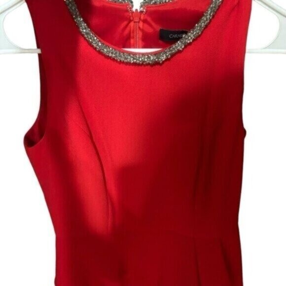 Carmen Marc Valvo peplum sheath Dress 4 Old Money Holiday Fairy Corset Cocktail - Picture 4 of 11